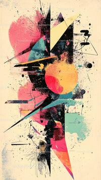 Abstract Spray Paint Artwork with Vibrant Colors and Dynamic Forms