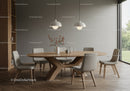 Modern Dining Room with Wooden Table and Minimalist Decor