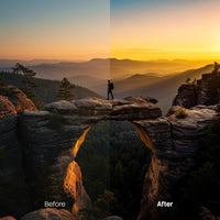 Before and after Sunshine LUT Pack effect