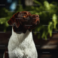 Close-up of a Brown Labrador Retriever Dog in Green Nature