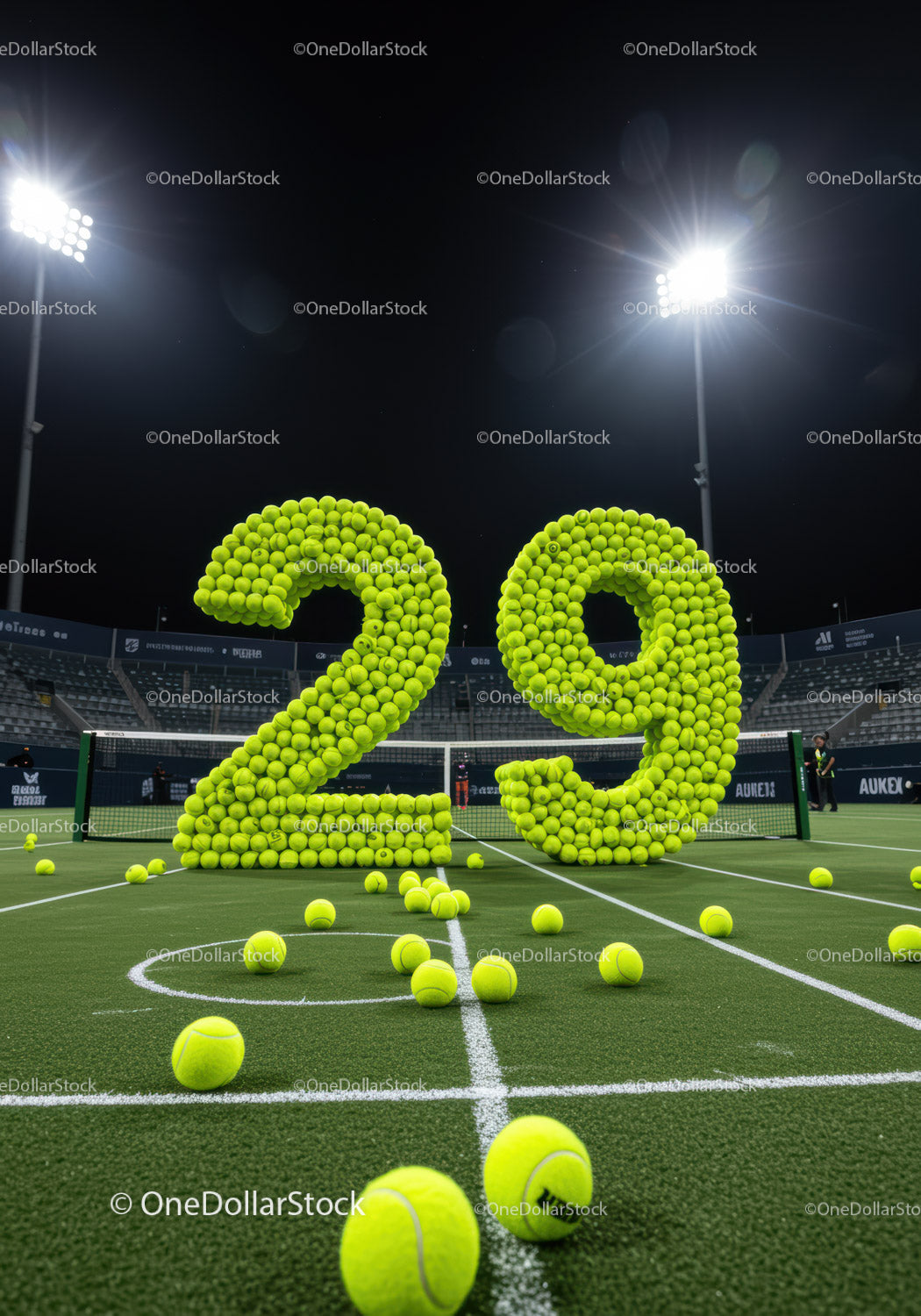 Number Twenty-Nine in Tennis Balls on Night Court