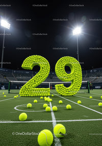 Number Twenty-Nine in Tennis Balls on Night Court