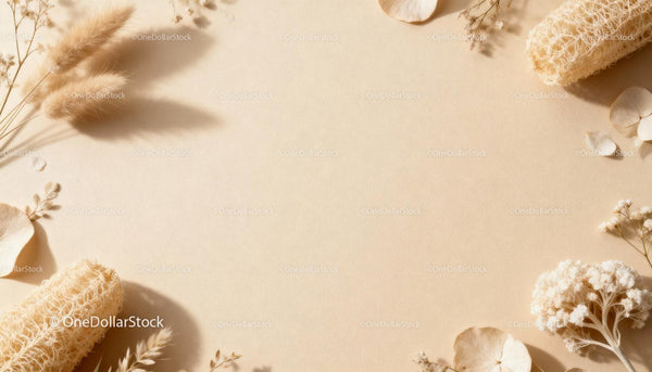 Natural spa essentials with dried floral elements