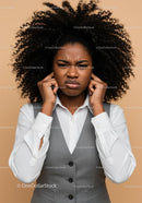 Confused Woman Expressing Stress and Frustration in Indoor Portrait