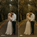 Before and after Moody Autumn Wedding Lightroom preset edit