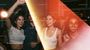 Before and after Disco Light Photo Overlays effect