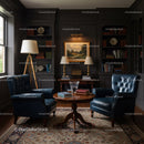 Classic Reading Corner with Leather Armchairs and Bookshelves