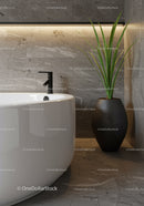 Modern Bathroom with Freestanding Bathtub and Green Plant