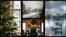 Cozy Winter Holiday Scenes Inside and Outside Home