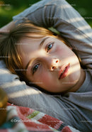 Young woman resting peacefully with soft natural light