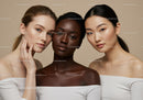 Diverse Women with Beautiful Skin Close-Up Portrait