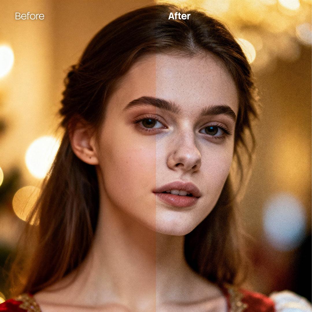 portrait photography edit with Grainy Portraits Lightroom presets