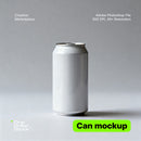 editable PSD mockup for Can on gray background