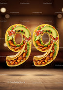Tasty Number Ninety Nine Made of Fresh Tacos Ingredients