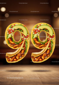 Tasty Number Ninety Nine Made of Fresh Tacos Ingredients