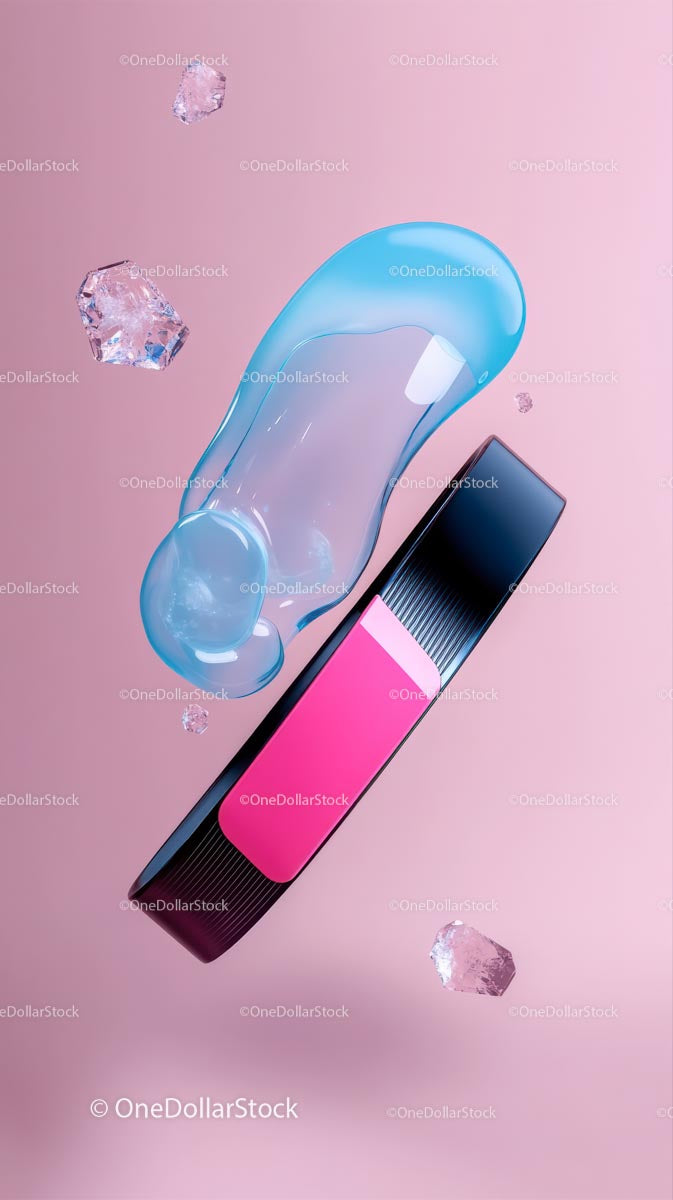 Sleek Virtual Guitar and Soundbar Artistic Music Scene