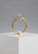 Elegant Diamond Engagement Ring with Gold Wedding Band