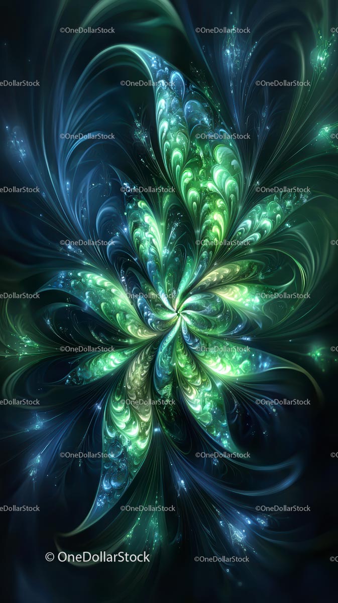 Vibrant Abstract Digital Art with Glowing Luminous Patterns