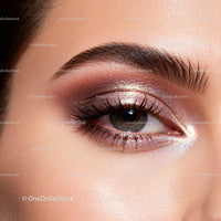 Close-up of eye with shimmering metallic eyeshadow