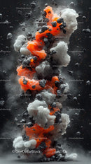 Colorful Smoke Explosion in Space with Vibrant Orange and White Hues