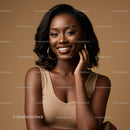 Elegant African American Woman with Stylish Jewelry and Warm Smile