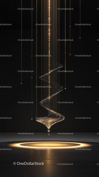 Abstract Spiral Light Trail with Glowing Lines and Digital Effects
