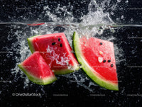 Fresh Watermelon Slices Splashing Water in Vibrant Summer Scene