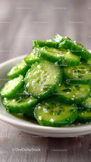 Fresh Cucumber Slices in a Bowl for Healthy Refreshing Snack