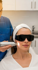 Woman Receiving Laser Skin Rejuvenation Treatment At Medical Clinic