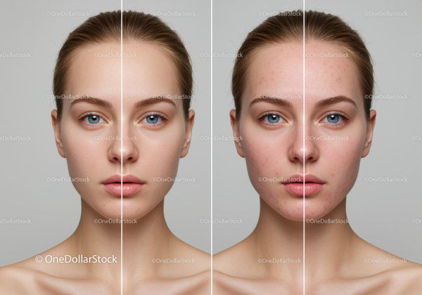 Beautiful Woman Face Showing Clear Skin and Acne Improvement