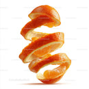 Bright Juicy Orange Slices with Peel Spiral in Fresh Food Composition
