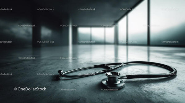 Stetoskop na podłodze klinicznej w nowoczesnym szpitalu