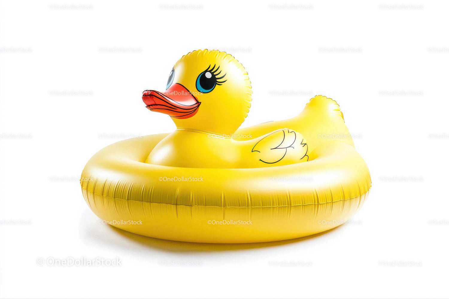 Yellow Rubber Duck in Floating Pool Toy for Summer Fun