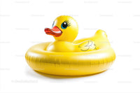 Yellow Rubber Duck in Floating Pool Toy for Summer Fun