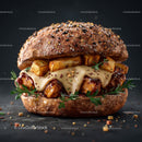 Gourmet Cheeseburger with Crispy Fries and Melting Cheese