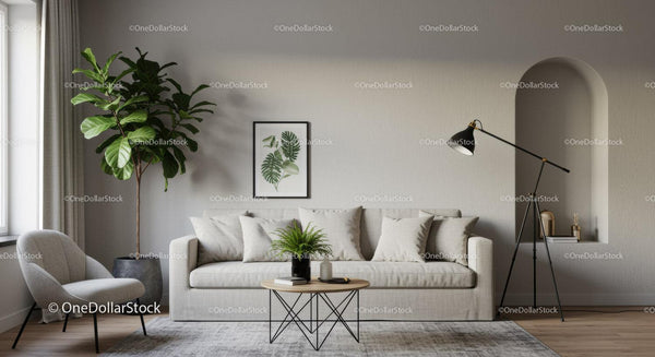 Modern Living Room with Natural Elements and Minimalist Decor