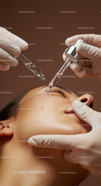 Professional Facial Treatment with Serum Dropper in Skincare Clinic