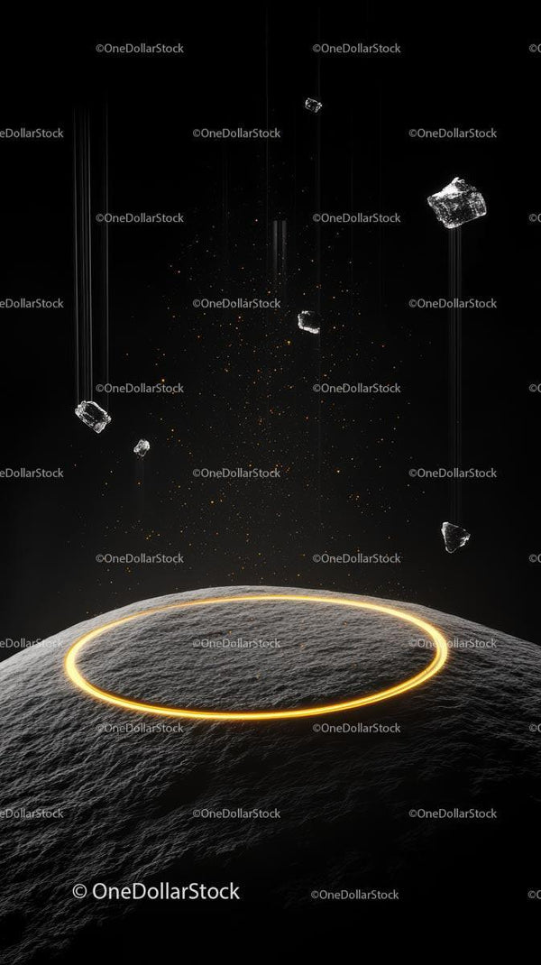 Space Debris and Asteroids Floating in Outer Universe Scene