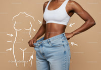 Toned Female Fitness Model Measuring Waist in Casual Sportswear