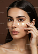 Young Woman with Under Eye Patches for Brightening Skin and Youthful Look