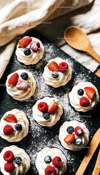 Delicate Meringue Cups with Fresh Berries and Cream