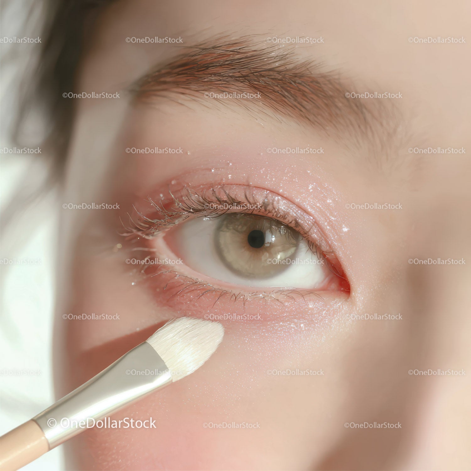 Close-Up of Eye with Soft Makeup and Natural Beauty