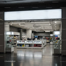 Modern Electronics Store Interior with Display Counters