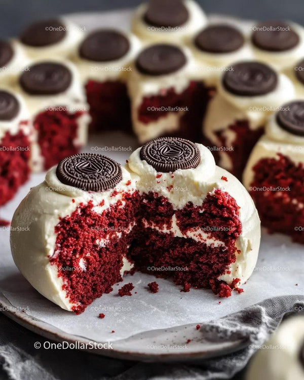 Red Velvet Cake with Oreo Cookies and Cream Frosting