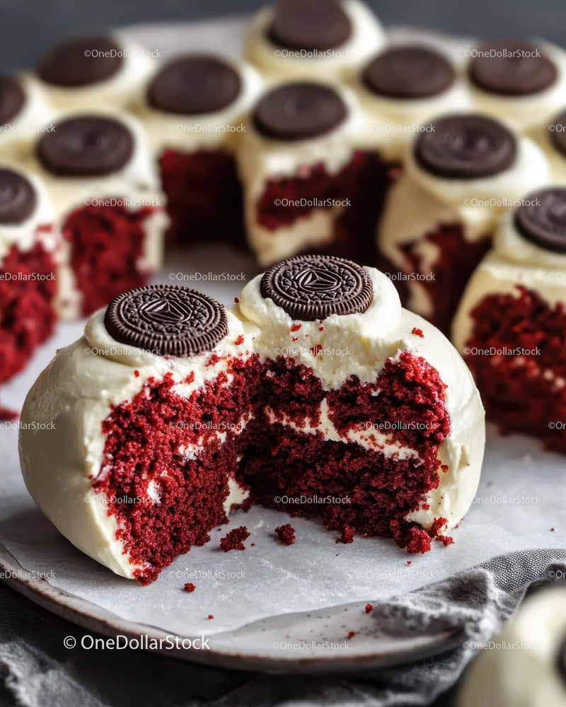 Ciasto Red Velvet z ciasteczkami Oreo i kremem