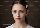 Elegant Young Woman with Pearl Hairpin in Beauty Portrait