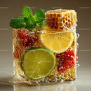 Fresh Honeycomb with Strawberries and Lime Garnish
