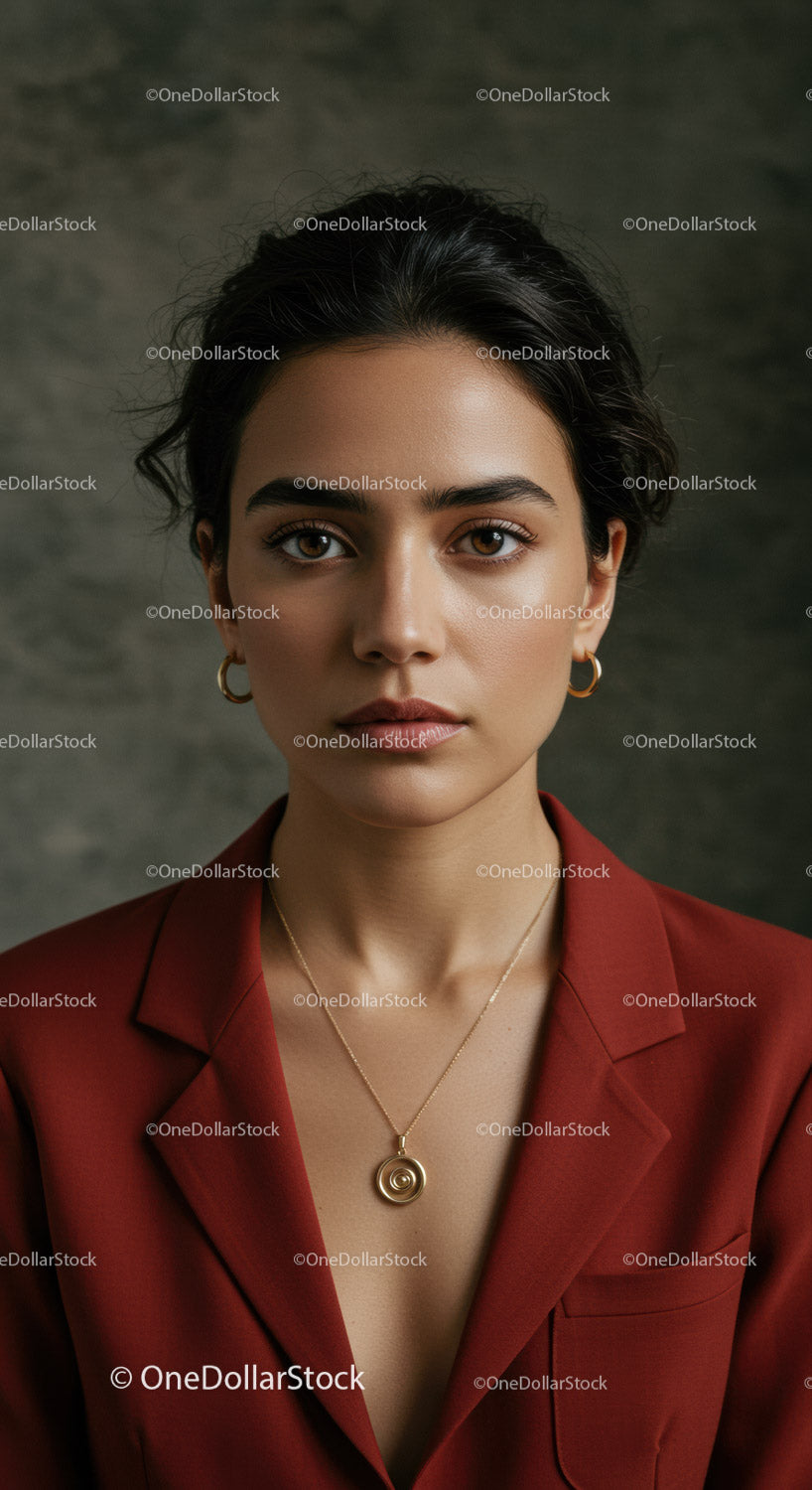 Elegant Woman Portrait with Jewelry and Stylish Outfit