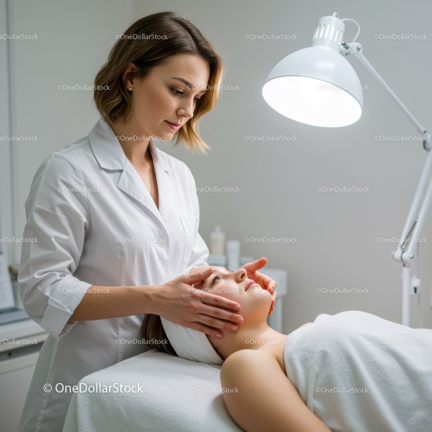 Profesjonalny zabieg na twarz wykonany przez eksperta ds. pielęgnacji skóry w środowisku spa