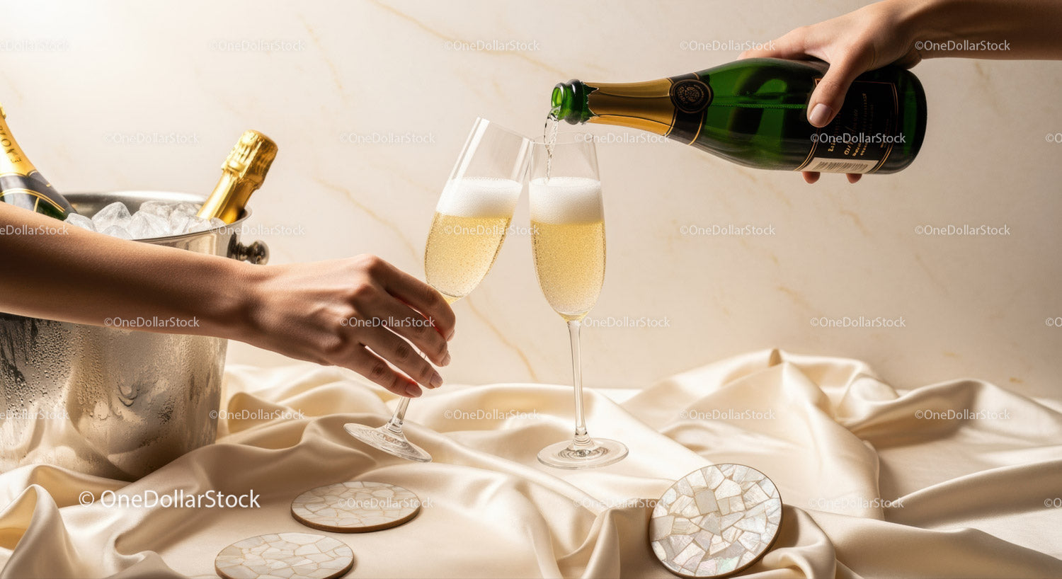Elegancki toast szampanem na specjalną okazję w luksusowym otoczeniu